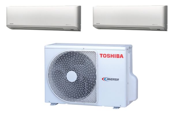 (image for) Toshiba RASM10 + RASM16 + RAS3M20S3ACV 1-to-2-split Air Conditioner (Inverter Cooling set)
