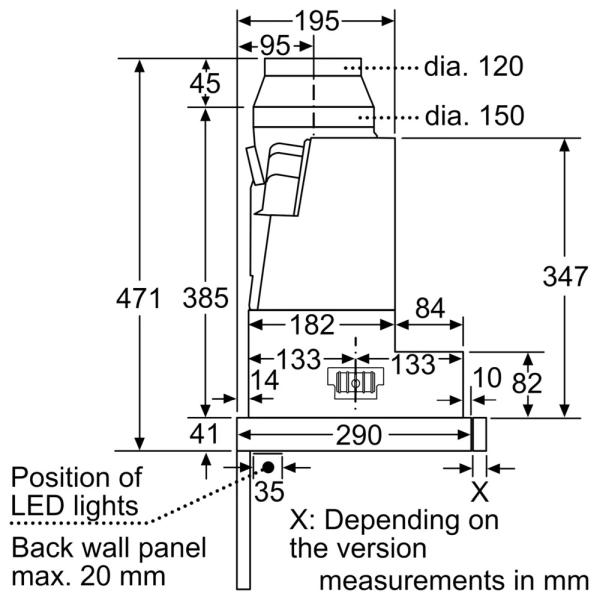 (image for) 博西華 DFS097A51B 36吋 拉趟式抽油煙機 (金屬銀色)