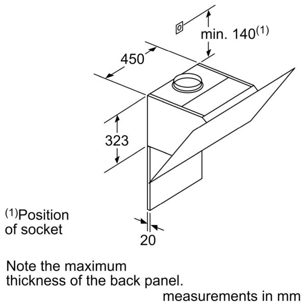 (image for) 博西華 DWK97JM20 36吋 掛牆式抽油煙機 (北極白色玻璃)