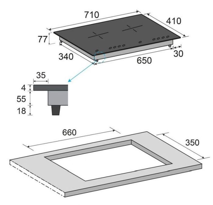 (image for) CRISTAL CI-268-3 2800瓦 嵌入式/座枱式 雙頭 電磁爐