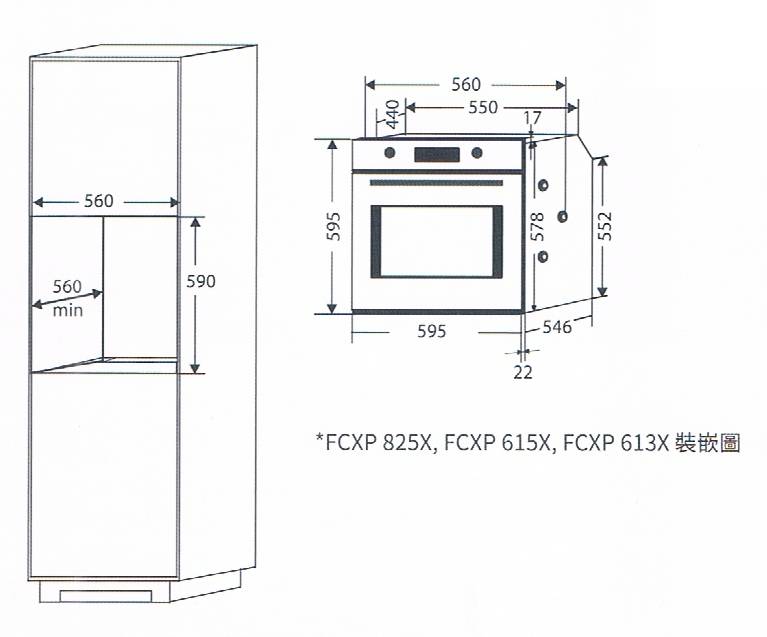 (image for) Candy FCXP615X 78-litre Built-in Oven